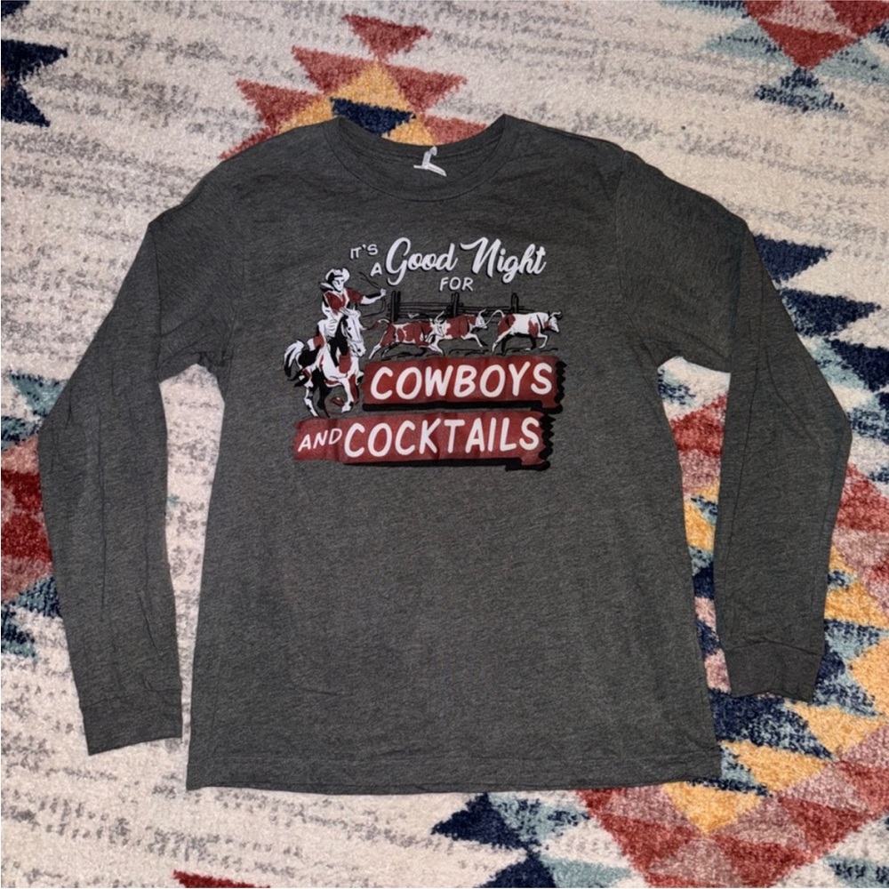 Gray Long Sleeve Graphic Tee